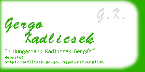 gergo kadlicsek business card